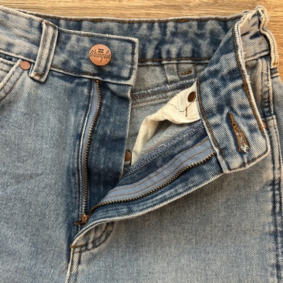 Billabong X Wrangler Super Flare Patchwork Light Denim Jeans Women's 24 - Picture 8 of 12